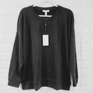 Halston Women's Crewneck Sweatshirts Long Sleeve Solid Black Size L